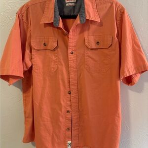 Wrangler Men's Casual Orange Button-Down Shirt